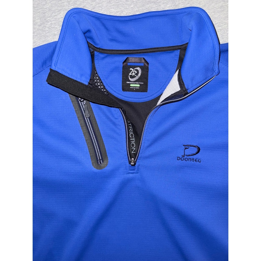 Zero Restriction Mens Royal Blue Tour Series 1/4 Zip Golf Pullover Size Large
